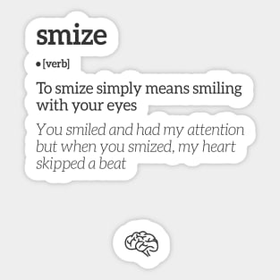 Smize Smiling With Your Eyes Definition (Black Text) Sticker